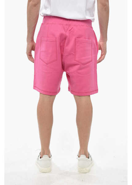 Pantaloni scurti DSQUARED2 Icon Solid Color Relax Fit Shorts With Printed Logo Pink Barbati (BM 19234790) 2