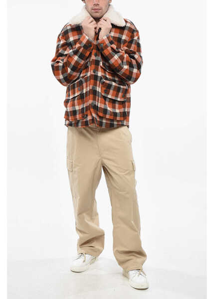 Jachete DSQUARED2 Checked Americana Overshirt With Faux Fur Inner Multicolor Barbati (BM 19234805) 4