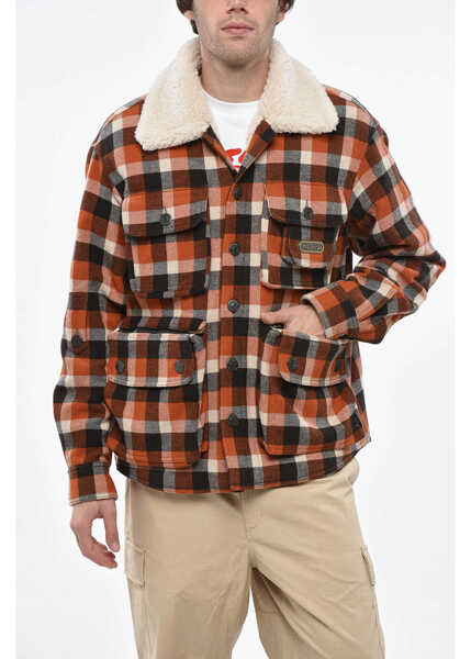 Jachete DSQUARED2 Checked Americana Overshirt With Faux Fur Inner Multicolor Barbati (BM 19234805) 1