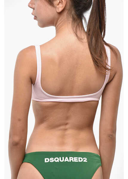 Sutiene DSQUARED2 Logo Printed Bandeau Bikini Top Pink Femei (BM 19234808) 3