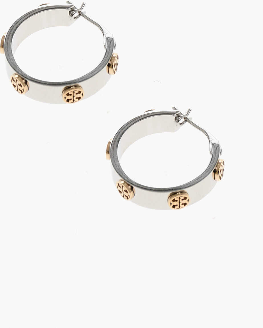 Cercei Tory Burch Silver And Golden Effect Miller Earrings With Studs Silver Femei (BM 19234811) 2