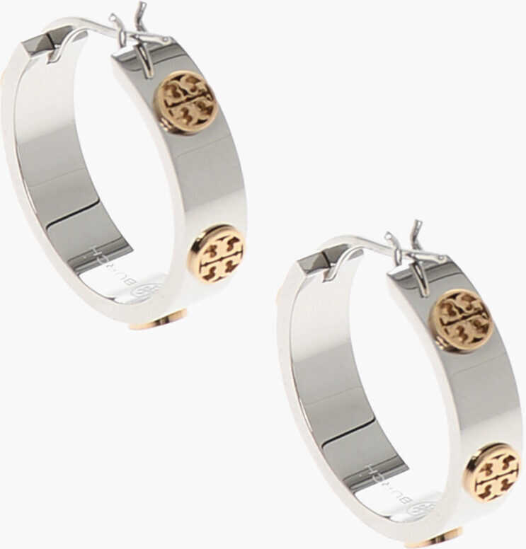 Cercei Tory Burch Silver And Golden Effect Miller Earrings With Studs Silver Femei (BM 19234811) 1