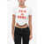 DSQUARED2 Solid Color Mini Fit T-Shirt With Contrasting Print White