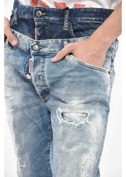 Blugi slim fit DSQUARED2 Skinny Fit Twin Pack Jeans 21Cm Blue Barbati (BM 19234892) 3