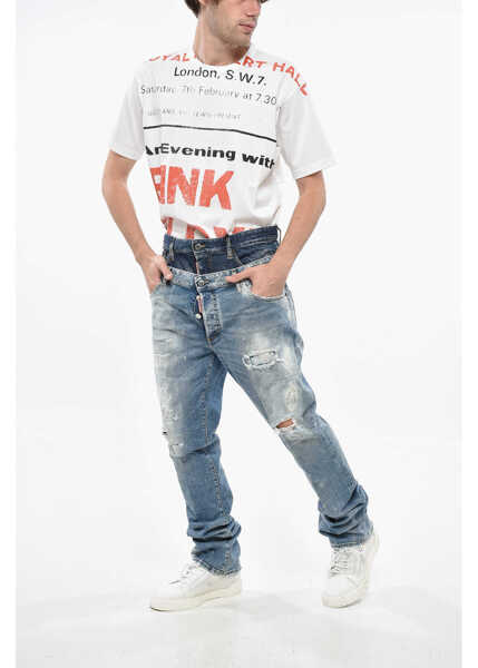 Blugi slim fit DSQUARED2 Skinny Fit Twin Pack Jeans 21Cm Blue Barbati (BM 19234892) 4