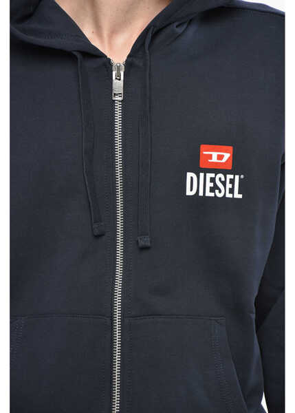Bluze de trening Diesel Brushed Cotton Full Zip Hoodie Blue Barbati (BM 19234895) 3