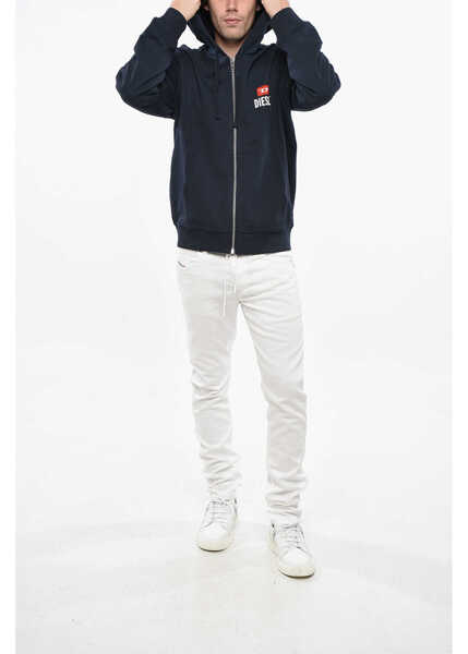 Bluze de trening Diesel Brushed Cotton Full Zip Hoodie Blue Barbati (BM 19234895) 4