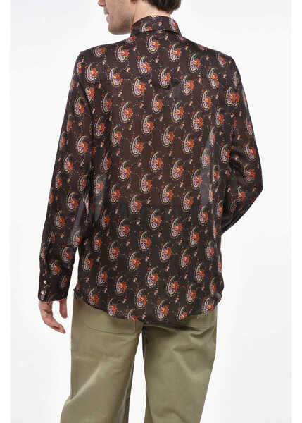 Camasi casual DSQUARED2 Bandana Motif Western Shirt With Snap Buttons Brown Barbati (BM 19234898) 2