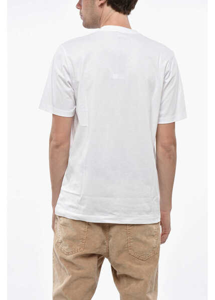 Tricouri Diesel Crew Neck Cotton T-Shirt With Embossed Print White Barbati (BM 19234901) 2