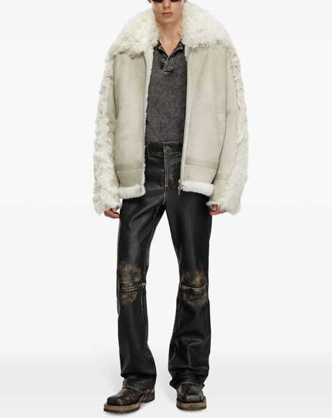 Pantaloni casual Diesel 5-Pocketed P-Blixia Leather Pants Black Barbati (BM 19234904) 2