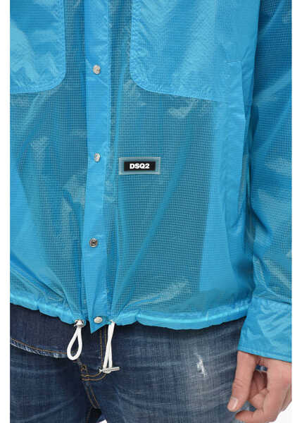 Jachete DSQUARED2 Rip Stop Check Utility Jacket Blue Barbati (BM 19234907) 3