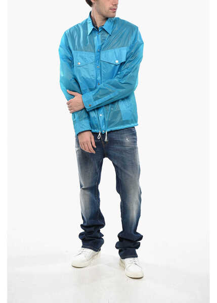 Jachete DSQUARED2 Rip Stop Check Utility Jacket Blue Barbati (BM 19234907) 4