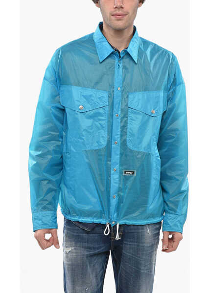 Jachete DSQUARED2 Rip Stop Check Utility Jacket Blue Barbati (BM 19234907) 1