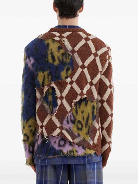 Pulovere Marni Vintage Effect Patterned Crew-Neck Sweater Multicolor Barbati (BM 19234916) 4