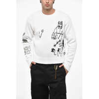 Pulovere Cotton Blend Cropped Fit Crew-Neck Sweater With Embroideries Barbati