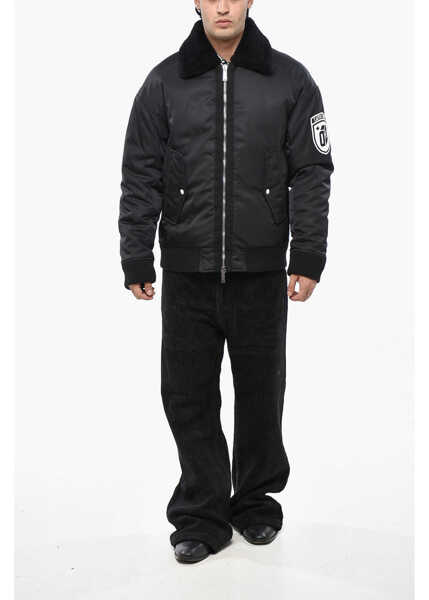 Bomber jacket DSQUARED2 Padded Cyprus Bomber With Fur Neck Black Barbati (BM 19234931) 4