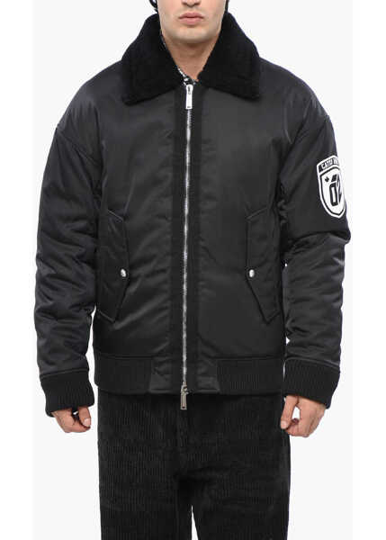 Bomber jacket DSQUARED2 Padded Cyprus Bomber With Fur Neck Black Barbati (BM 19234931) 1