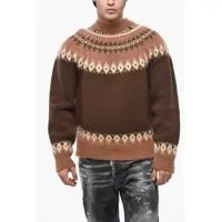 Pulovere Patterned Wool Blend Crew-Neck Sweater Barbati