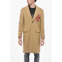 Paltoane Virgin Wool And Nylon Varsity Coat With Flap Pockets Barbati