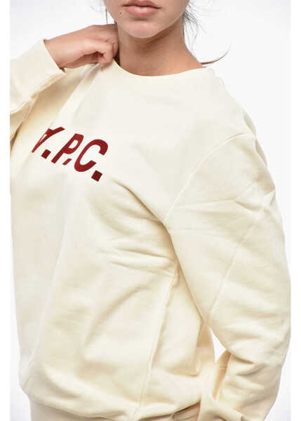 Bluze de trening A.P.C. Cotton Crew-Neck Sweatshirt With Velvet Logo Beige Femei (BM 19234967) 2
