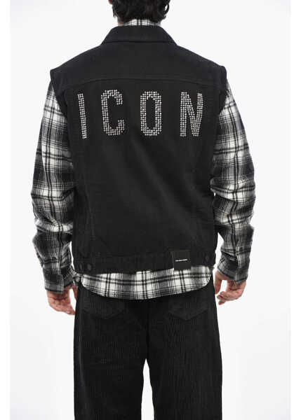 Geci de blugi DSQUARED2 Sleeveless Denim Utility Jacket Black Barbati (BM 19234970) 2
