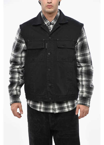 Geci de blugi DSQUARED2 Sleeveless Denim Utility Jacket Black Barbati (BM 19234970) 1