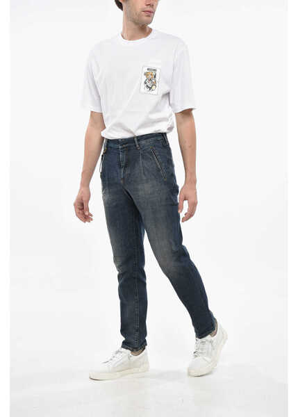 Blugi slim fit Incotex Single-Pleated Stretch Denim Jeans 17Cm Blue Barbati (BM 19234976) 4