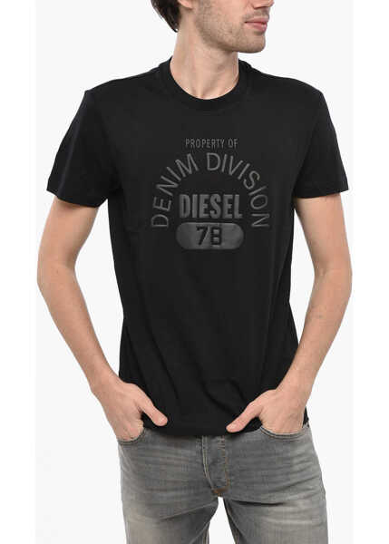 Tricouri Diesel Cotton Diegor T-Shirt With Embossed Print Black Barbati (BM 19238039) 1