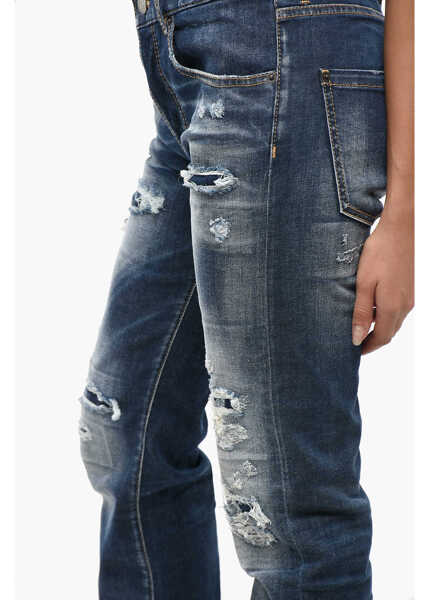 Blugi drepti DSQUARED2 Vintage Effect Stretch Denim 24/7 Jeans 17Cm Blue Femei (BM 19238045) 2