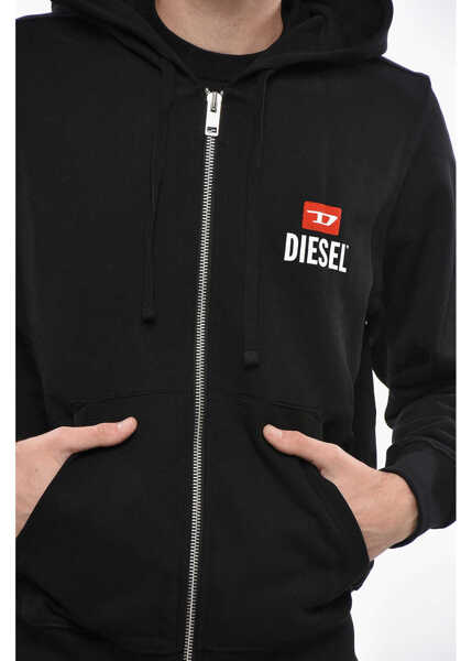 Bluze de trening Diesel Full Zip Hoodie With Printed Logo Black Barbati (BM 19238048) 3