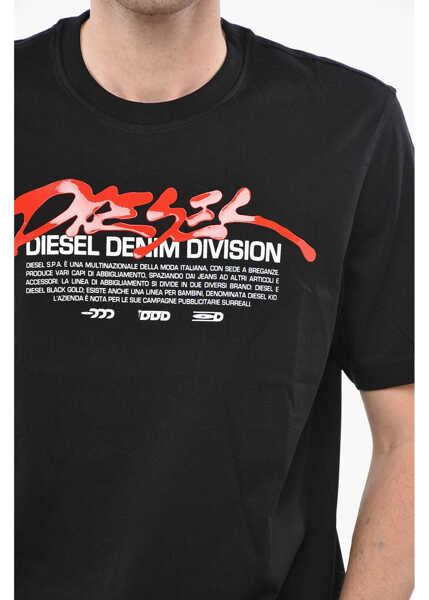 Tricouri Diesel Crew Neck Ddd T-Shirt With Embossed Print Black Barbati (BM 19238057) 3