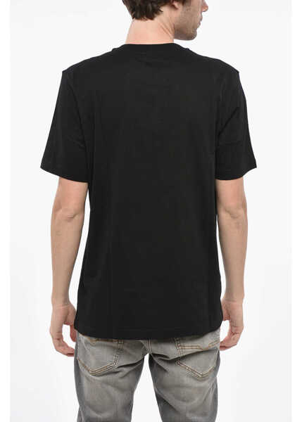Tricouri Diesel Crew Neck Cotton T-Shirt With Printed Logo Black Barbati (BM 19238060) 2