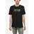 Diesel Crew Neck Cotton T-Shirt With Printed Logo Black