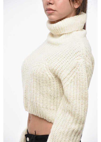 Pulovere DSQUARED2 High-Neck Cropped-Fit Knit White Femei (BM 19238063) 2