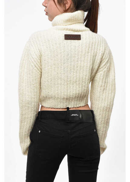 Pulovere DSQUARED2 High-Neck Cropped-Fit Knit White Femei (BM 19238063) 3