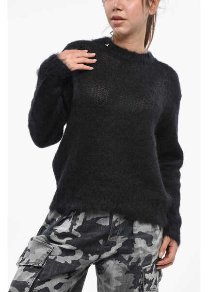 Pulovere DSQUARED2 Solid Color Mohair Crew-Neck Sweater Black Femei (BM 19238072) 1