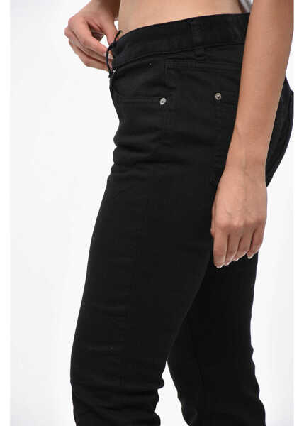 Pantaloni office DSQUARED2 Medium-Waisted Flared Pants With Silver-Tone Detail Black Femei (BM 19238075) 2