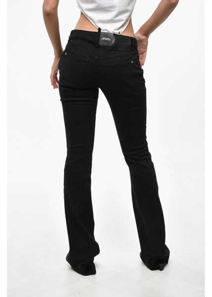 Pantaloni office DSQUARED2 Medium-Waisted Flared Pants With Silver-Tone Detail Black Femei (BM 19238075) 3