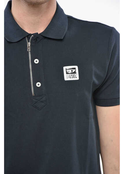 Tricouri Polo Diesel Half Zip And Button Harry Polo Shirt Blue Barbati (BM 19238087) 3