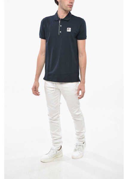 Tricouri Polo Diesel Half Zip And Button Harry Polo Shirt Blue Barbati (BM 19238087) 4