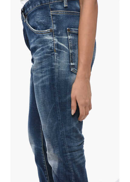 Blugi drepti DSQUARED2 Straight Leg Cool Girl Jeans With Logoed Buttons 16Cm Blue Femei (BM 19238090) 2