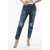 DSQUARED2 Straight Leg Cool Girl Jeans With Logoed Buttons 16Cm Blue