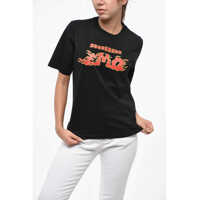 Tricouri Printed Easy Fit Cotton Crew-Neck T-Shirt Femei