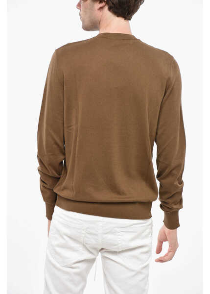 Pulovere Diesel Crew Neck Cotton Sweater With Embossed Logo Brown Barbati (BM 19238102) 2