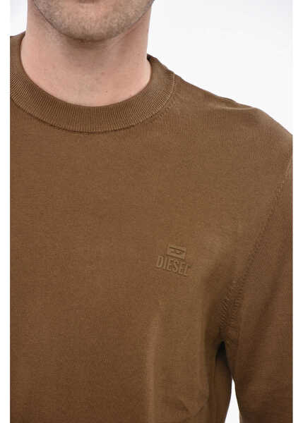 Pulovere Diesel Crew Neck Cotton Sweater With Embossed Logo Brown Barbati (BM 19238102) 3