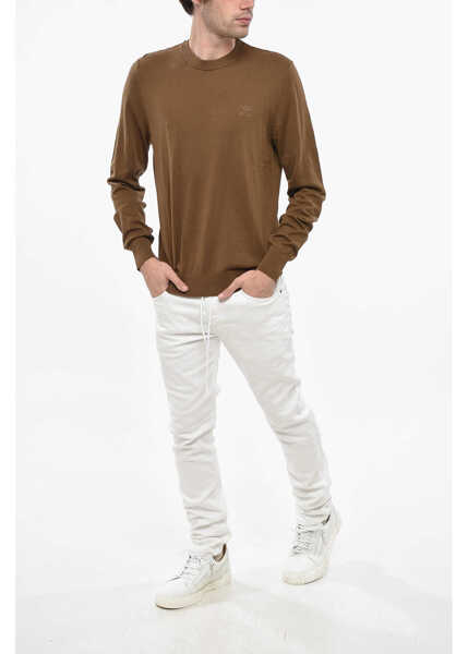 Pulovere Diesel Crew Neck Cotton Sweater With Embossed Logo Brown Barbati (BM 19238102) 4