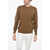 Diesel Crew Neck Cotton Sweater With Embossed Logo Brown