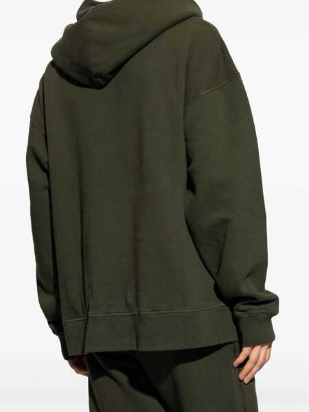 Bluze de trening DSQUARED2 Solid Color Nyc Fit Hoodie With Embossed Logo Green Barbati (BM 19238105) 4