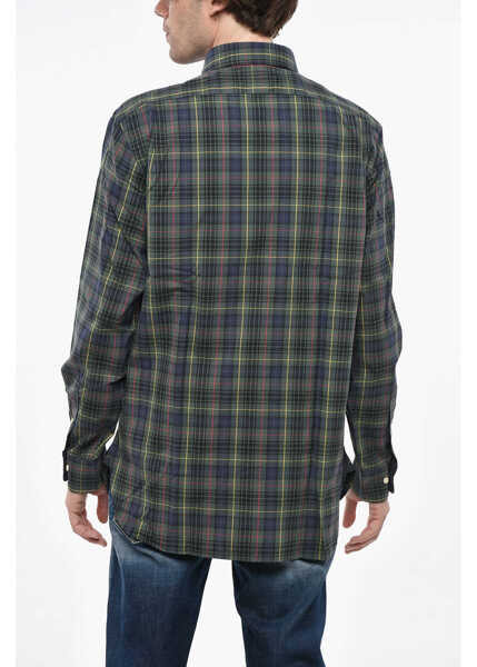 Camasi casual Ralph Lauren Plaid Motif Poplin Cotton Shirt With Spread Collar Green Barbati (BM 19238111) 2