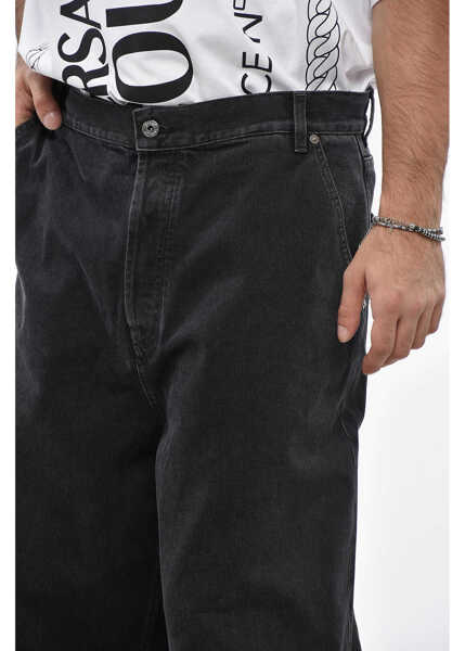 Blugi drepti Off-White Wide Leg Jeans With Logoed Button 22Cm Black Barbati (BM 19238114) 3